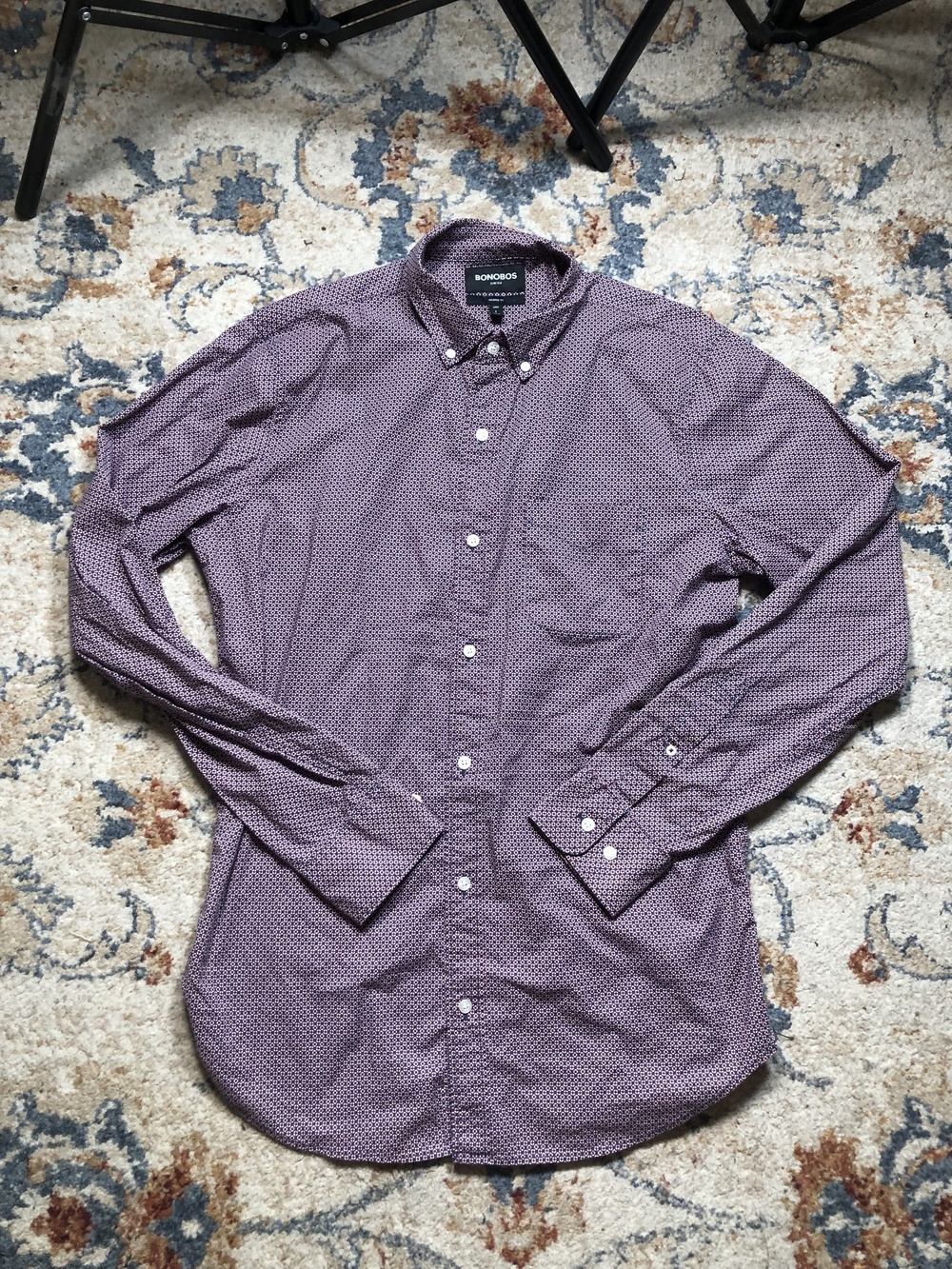 Bonobos Shirt Mens Large Long Sleeve Geometric Print Button Up Tailored Fit
